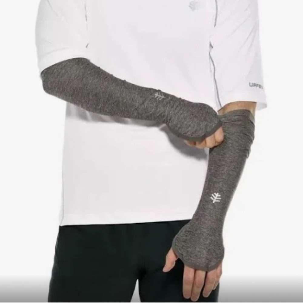 NEW - Men's Backspin Performance Sleeves UPF 50+. 07068. Color: Charcoal Heather